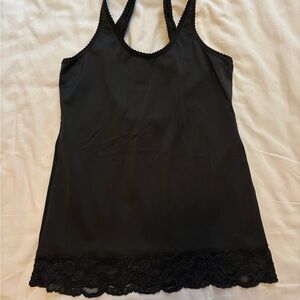 Vintage Sassybax Black Tank with Lace Trim